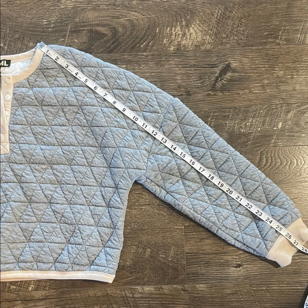 THML Light Grey Quilted Sweatshirt - Picture 9 of 9